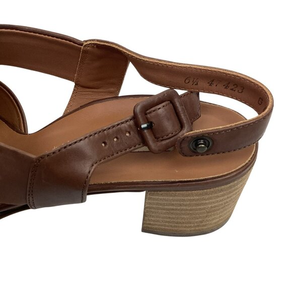 Paul Green Reese Slingback Womens 9 Brown Leather Sandals Criss Cross Straps - Picture 16 of 16